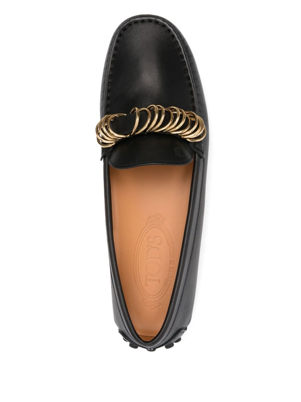 ring-embellished loafers - 4