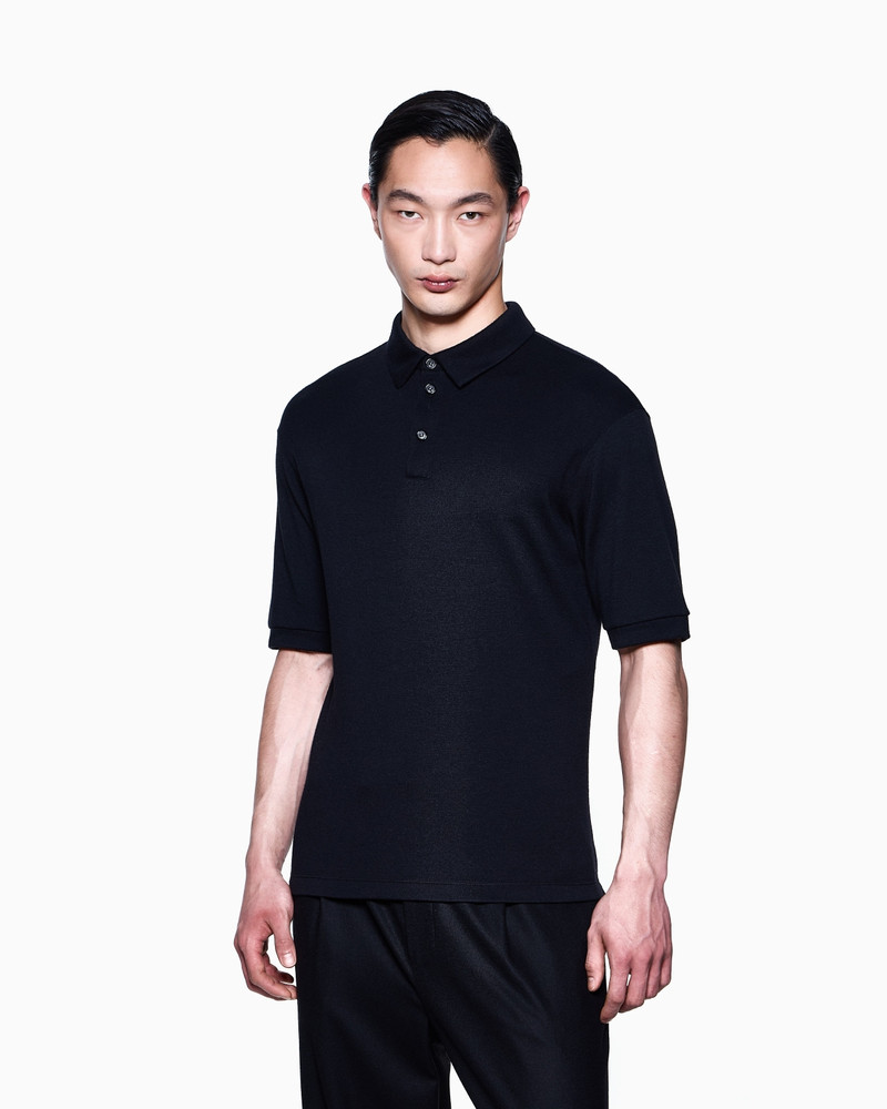 GIORGIO ARMANI PURE CASHMERE INTERLOCK POLO SHIRT outlook