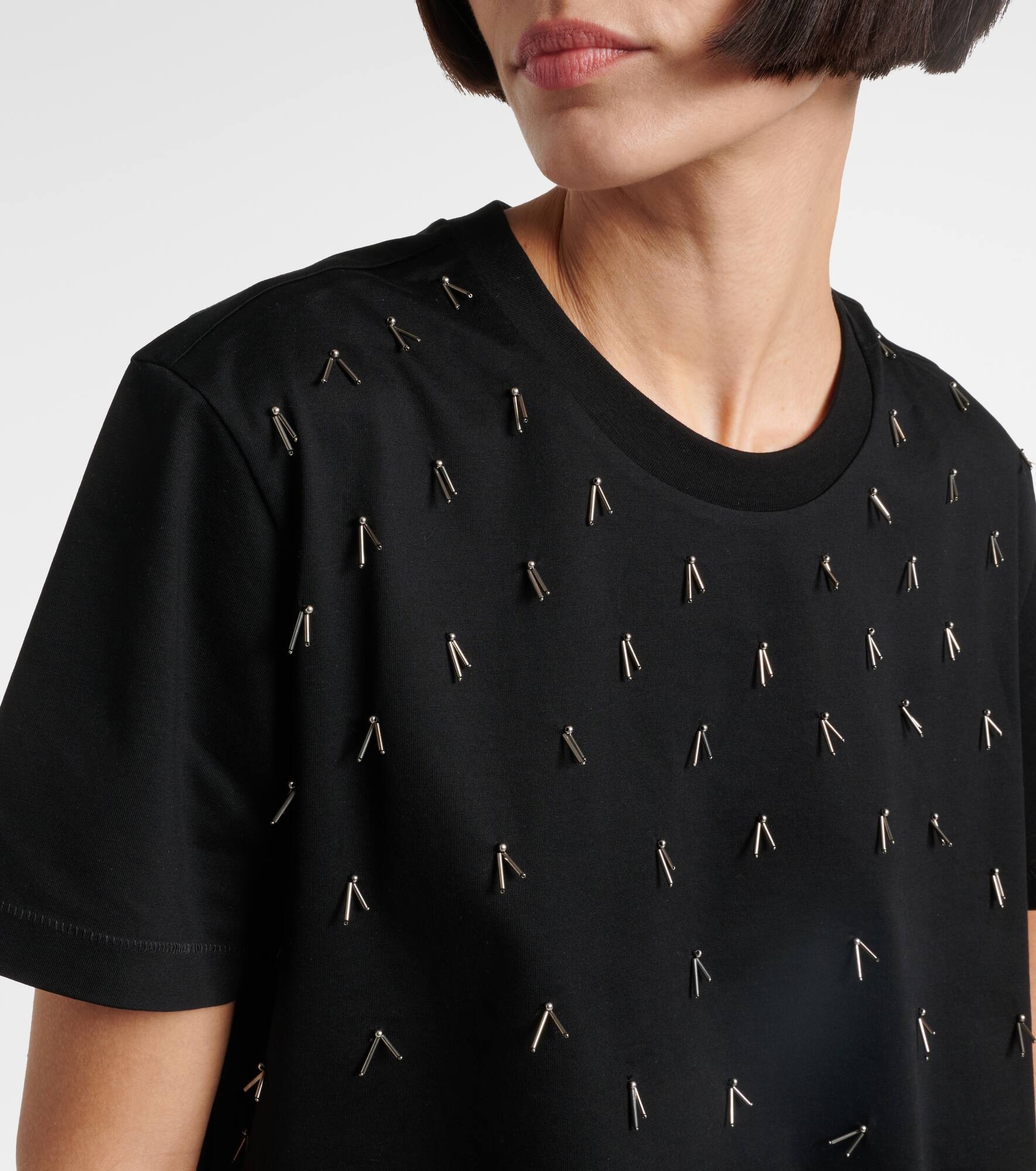 Embellished cotton T-shirt - 5