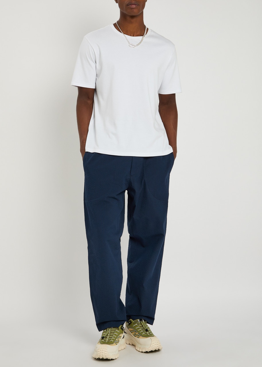 Moncler Tapered-leg Seersucker Trousers - 4