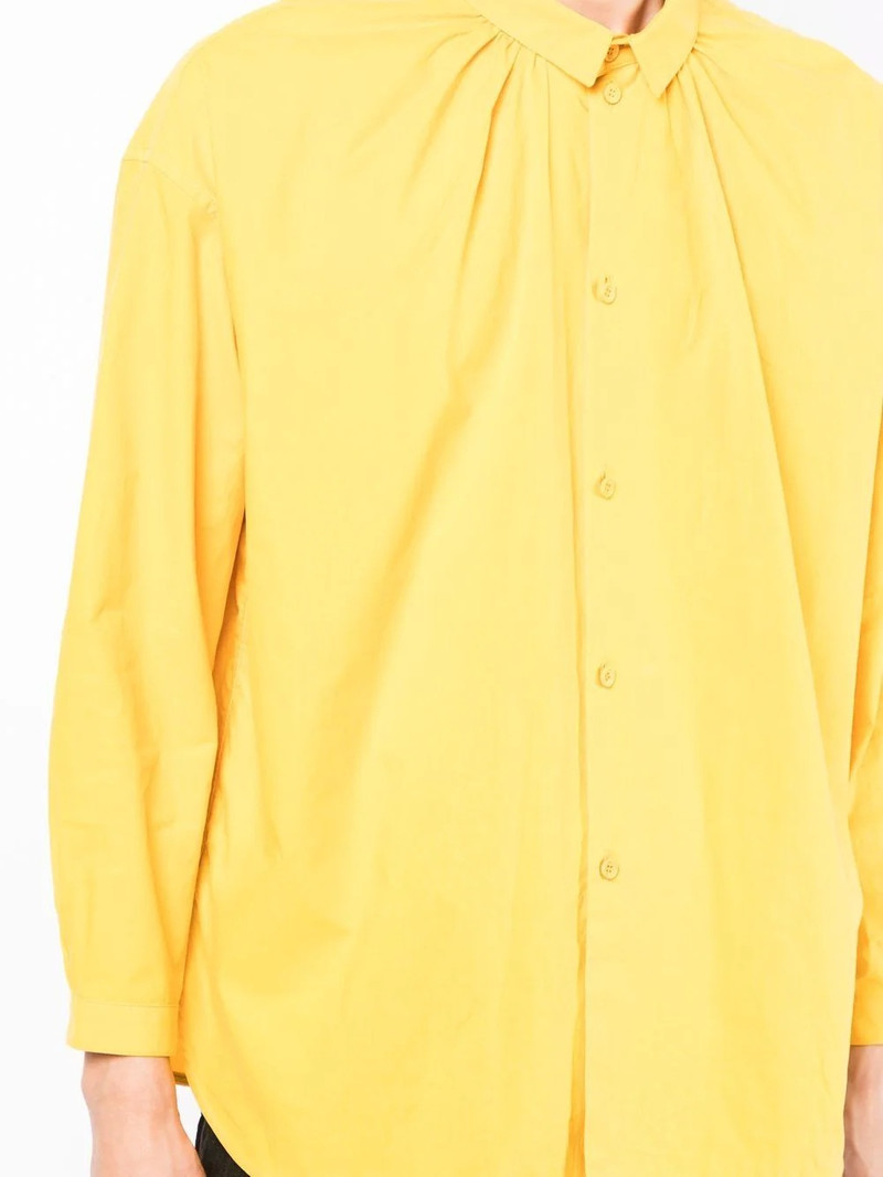 gathered long-sleeve linen shirt 5
