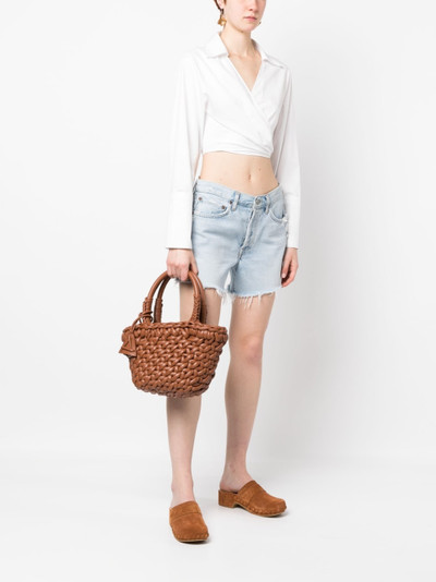 Alanui interwoven-design small leather tote bag outlook
