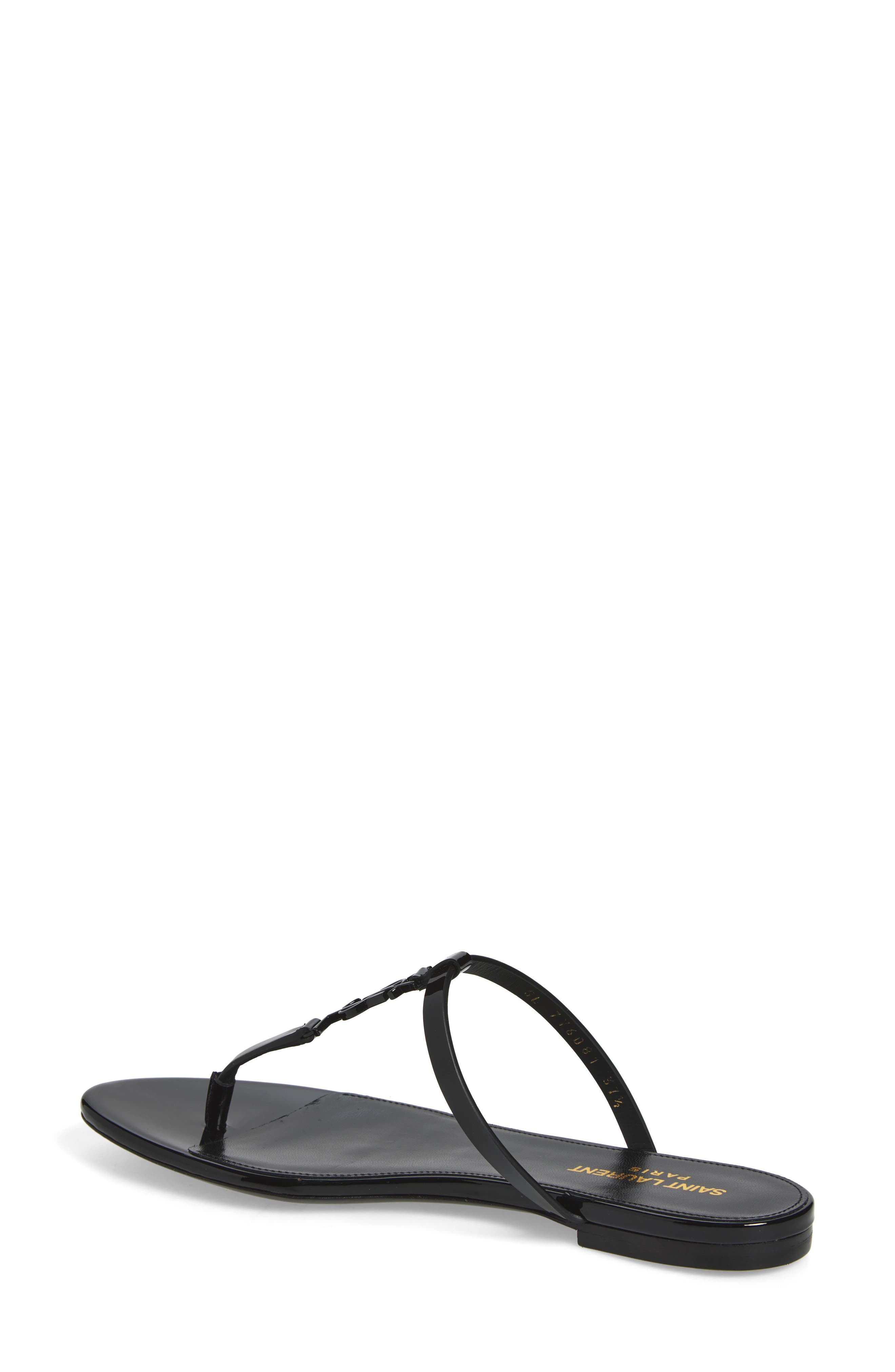 Saint Laurent Cassandra YSL Logo T-Strap Sandal in Black at Nordstrom - 2