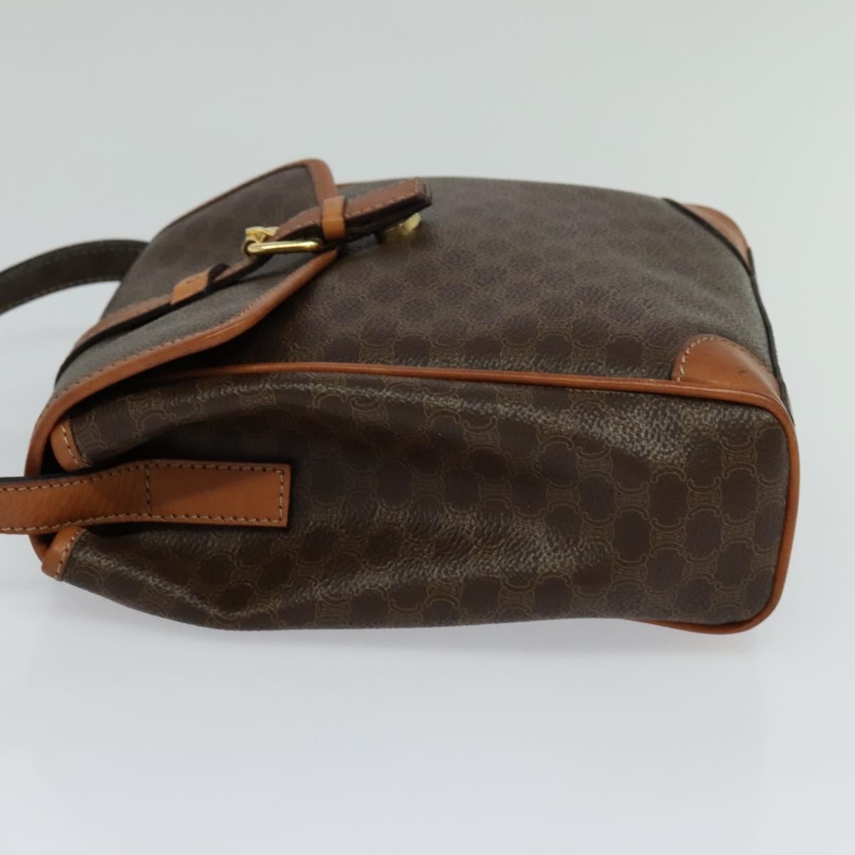 CELINE Macadam Canvas Shoulder Bag Pvc Brown Gold - 4