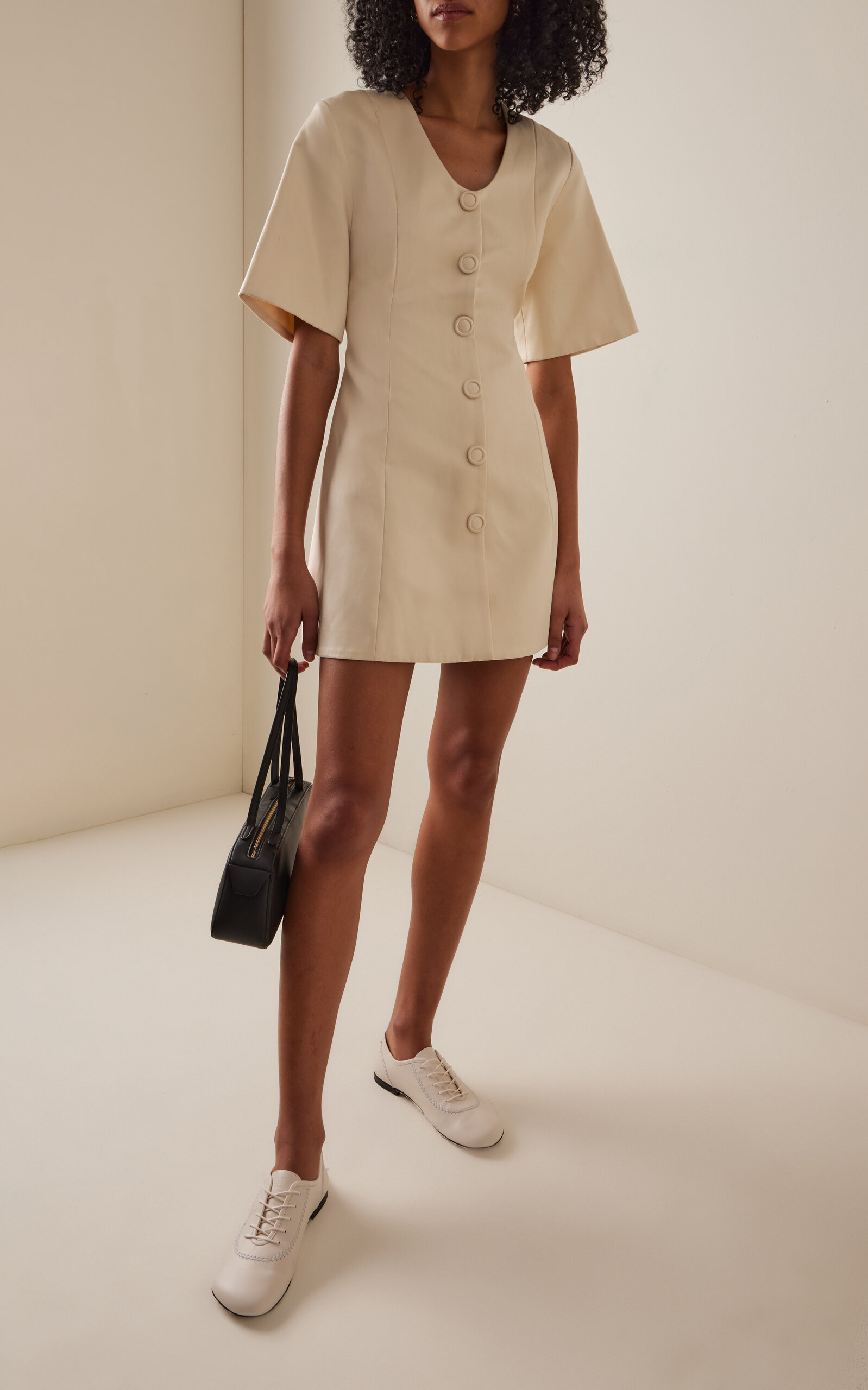 Josephine Cotton-Blend Mini Dress off-white - 2