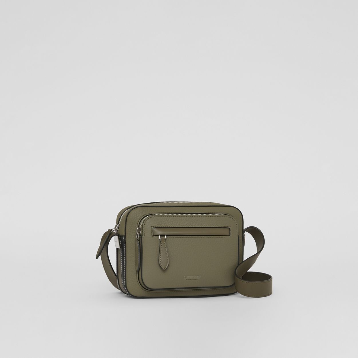 Two-tone Grainy Leather Crossbody Bag - 7