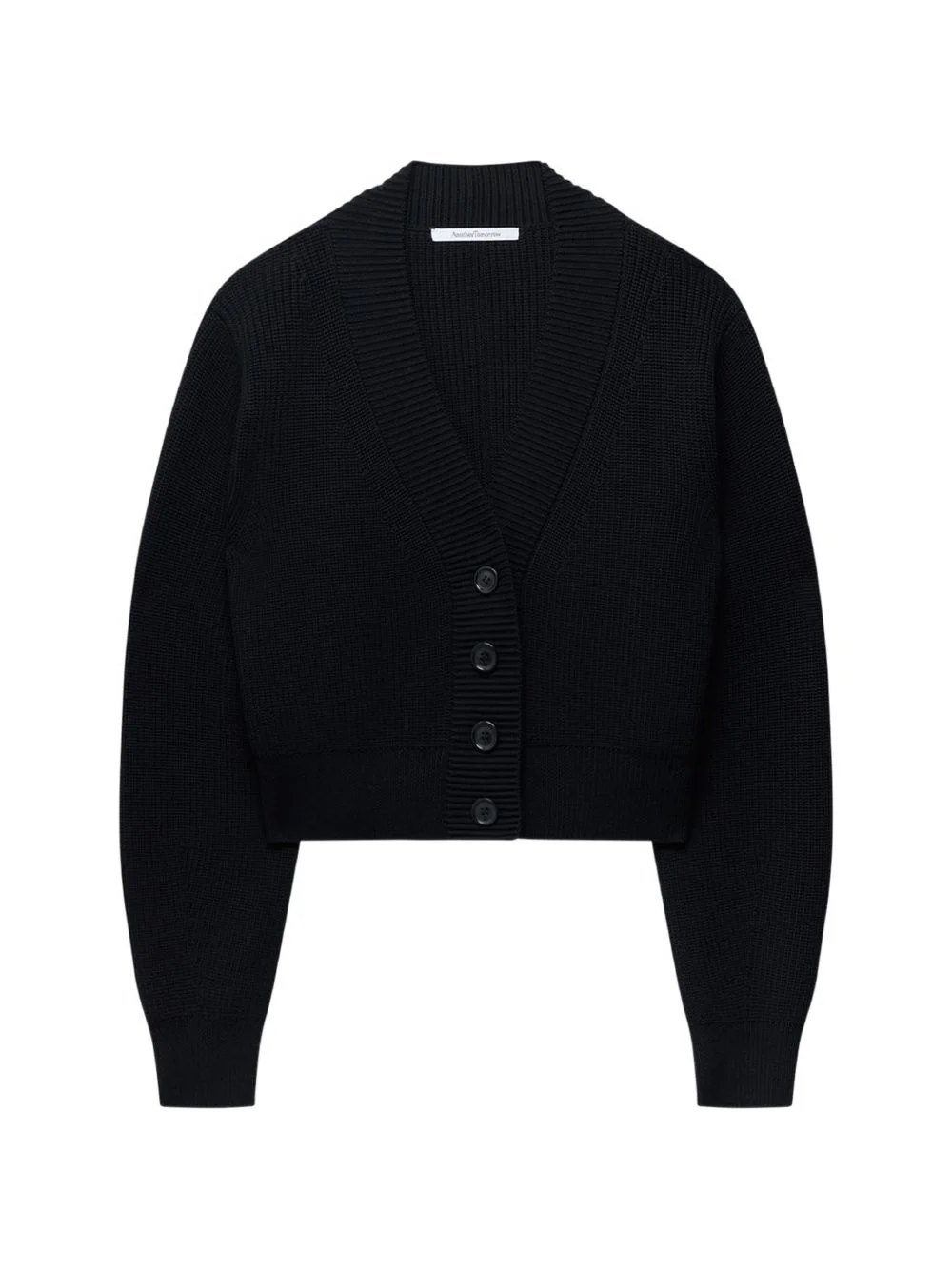 ribbed cropped cardigan - 1