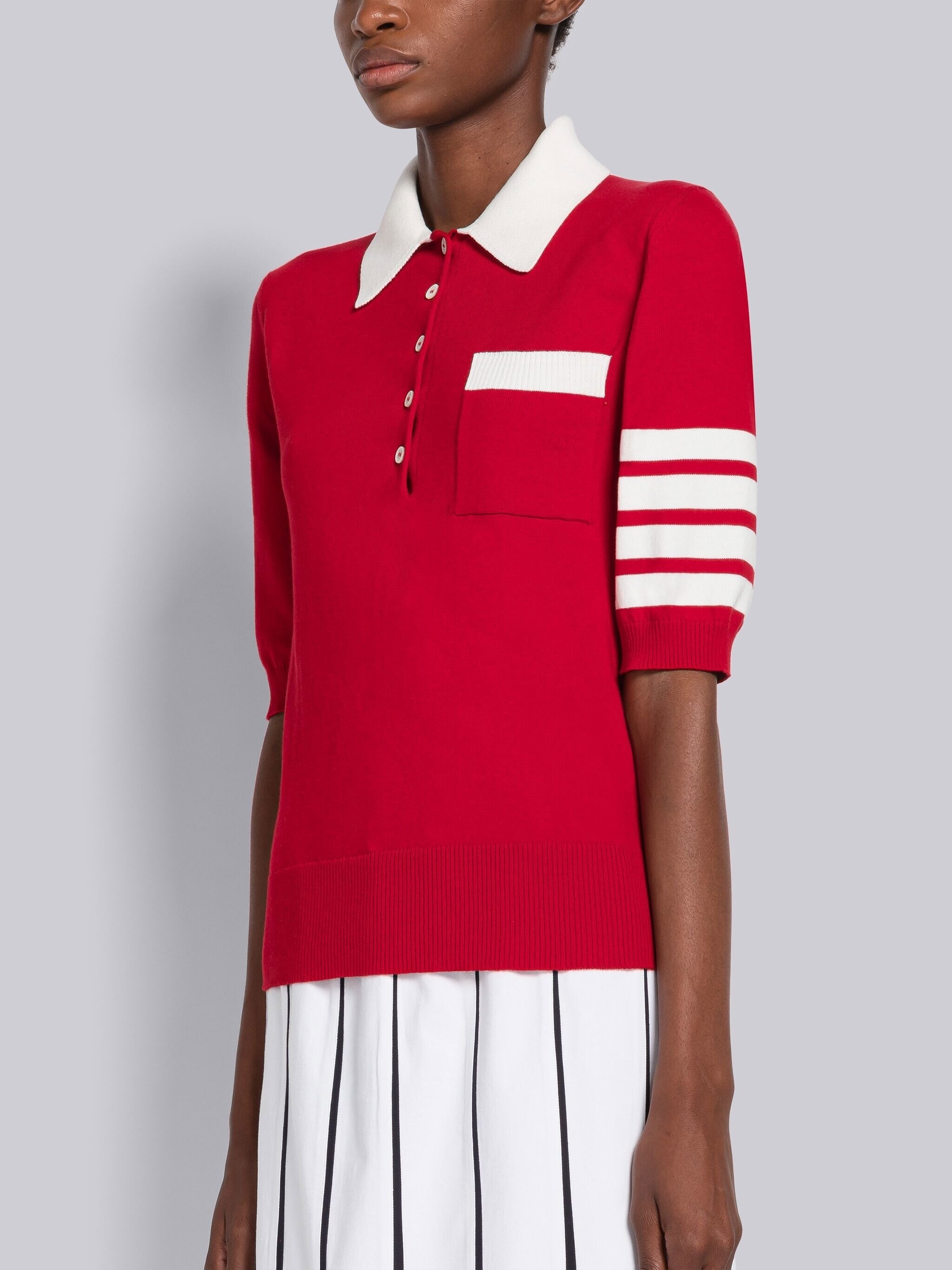 Cotton Hector Pointelle 4-Bar Polo - 2