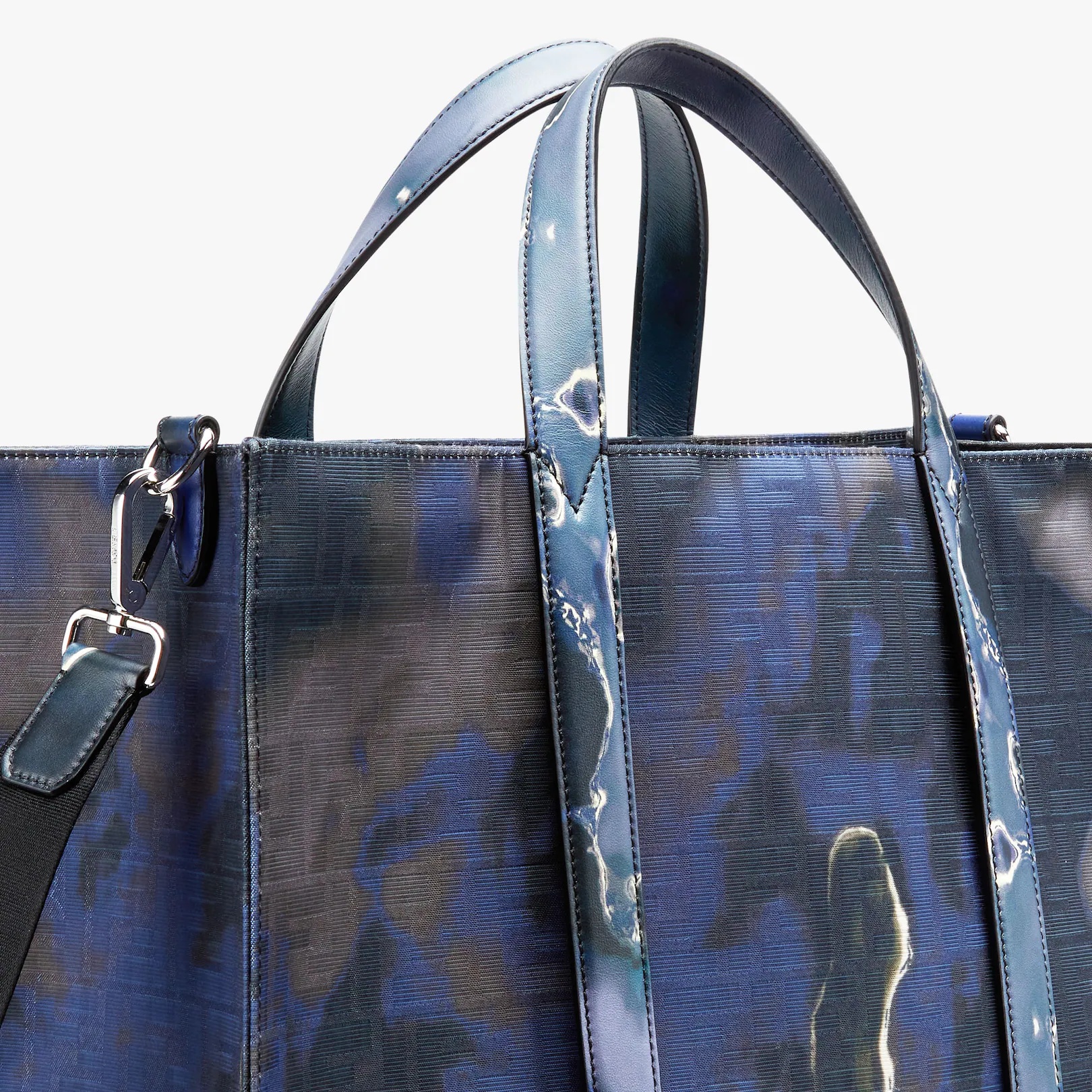 Blue and black Sunset jacquard fabric bag - 5