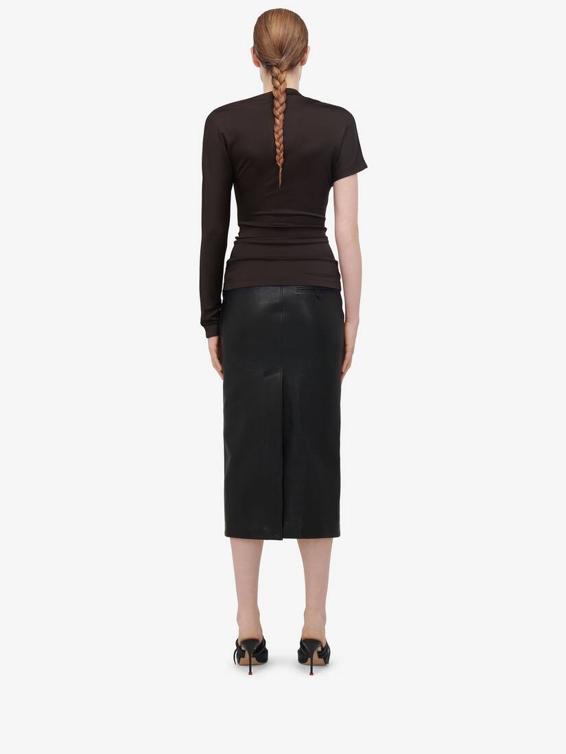 Women's Asymmetric Top in Ebony - 6