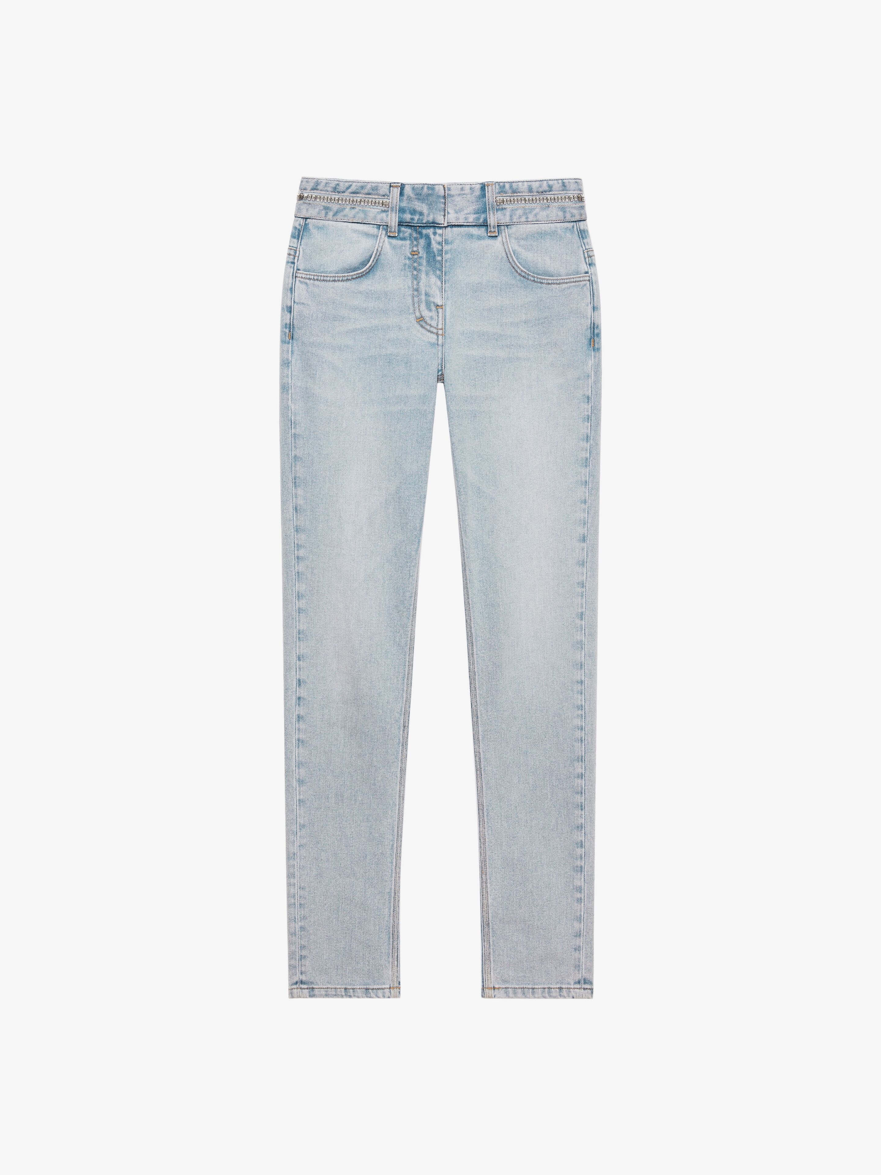 SLIM FIT JEANS IN DENIM WITH 4G ZIP - 1
