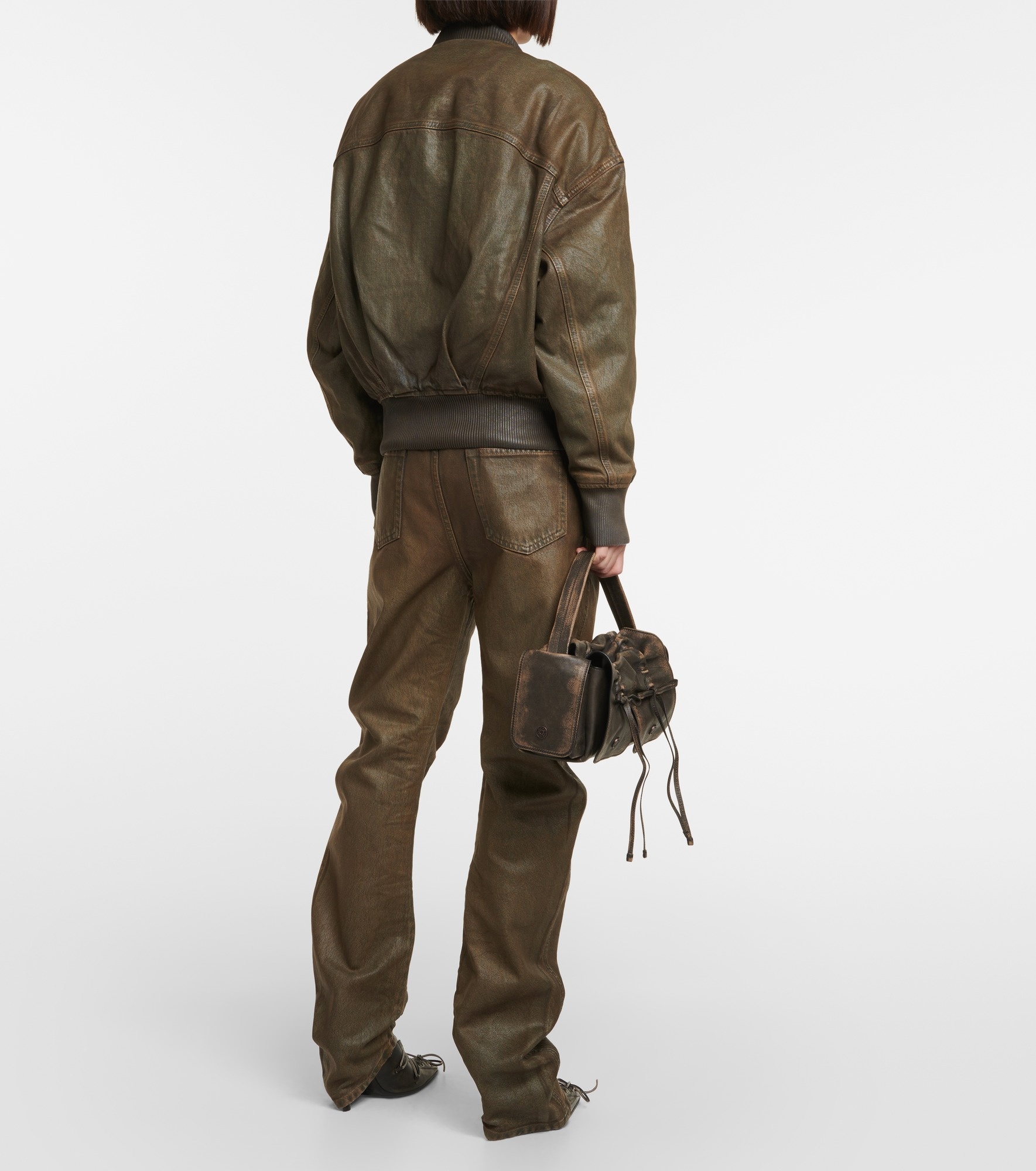 Coated denim bomber jacket - 3