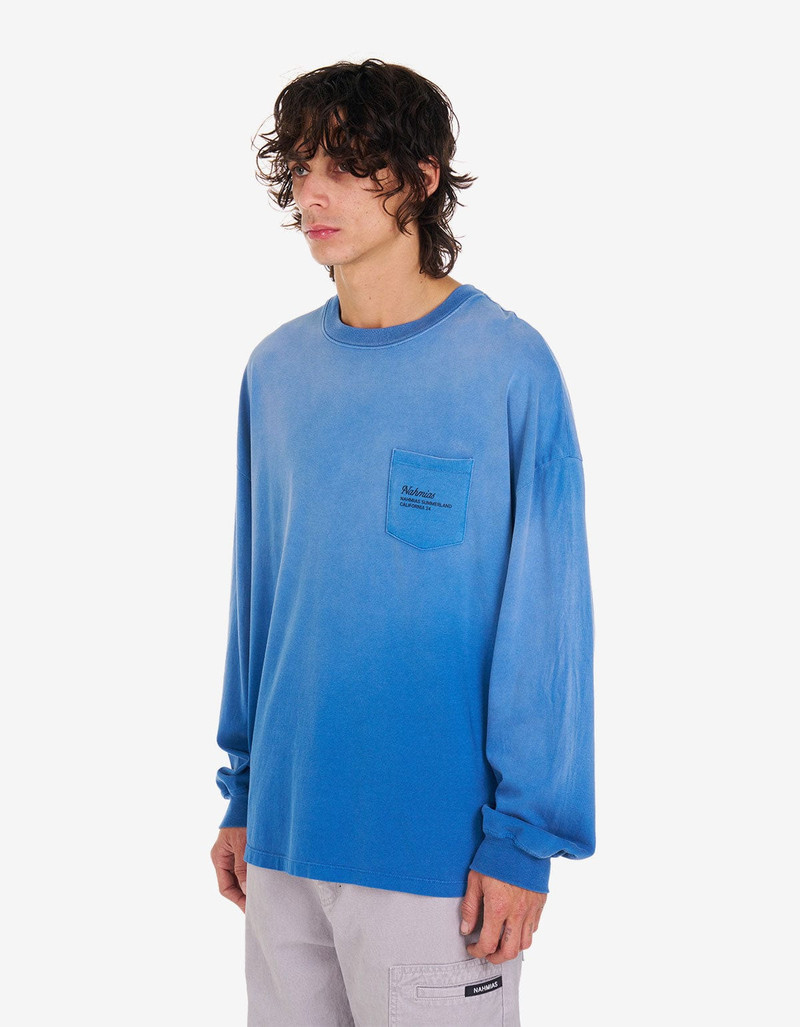 NAHMIAS Nahmias Blue Postal L/S Pocket T-Shirt outlook