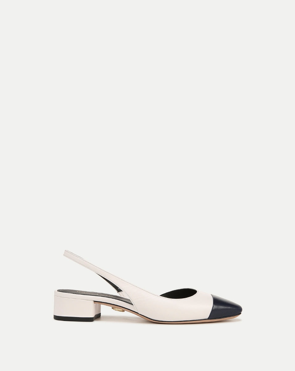 CECILE LEATHER CAP-TOE SLINGBACK - 1