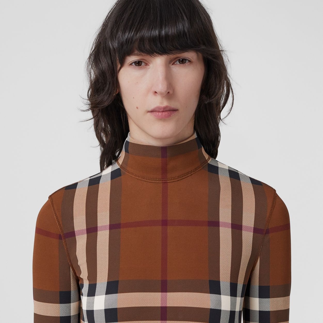 Check Stretch Jersey Side-tie Dress - 3