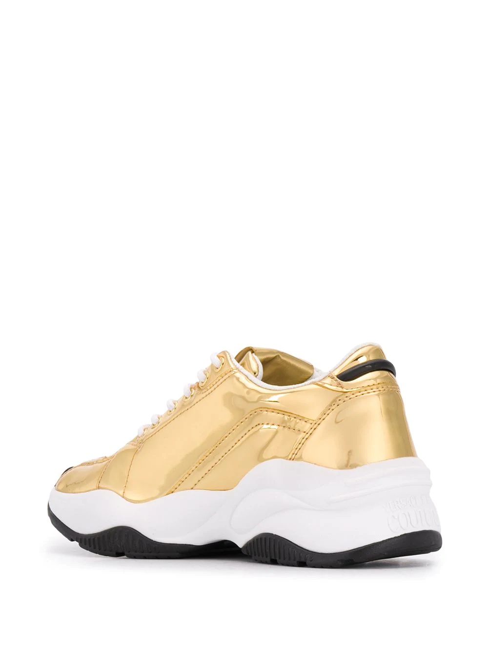 platform metallic effect sneakers - 3