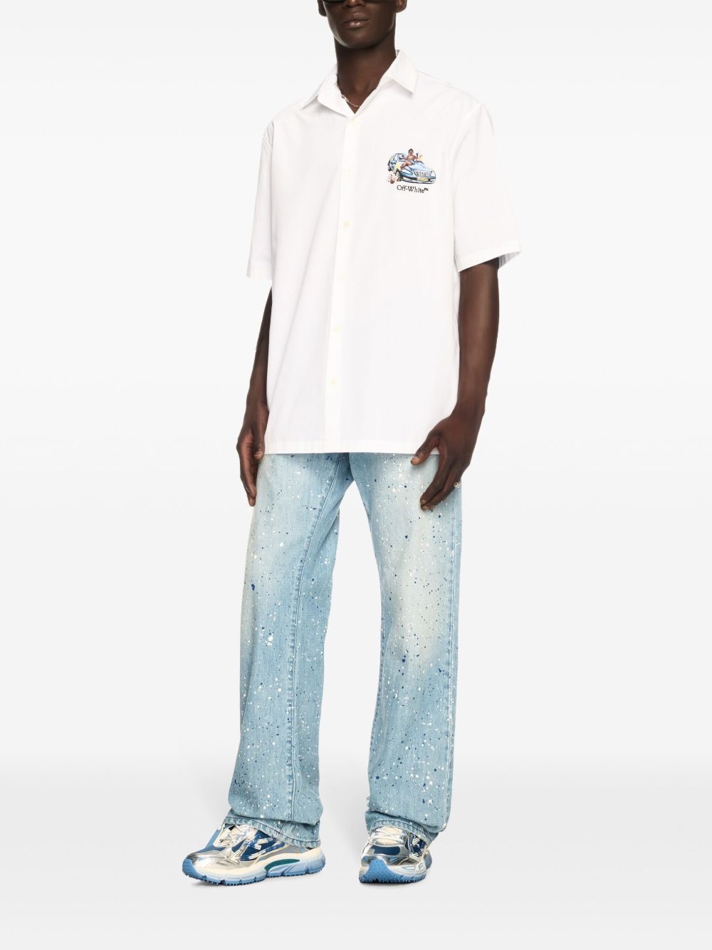 paint-splatter jeans - 2