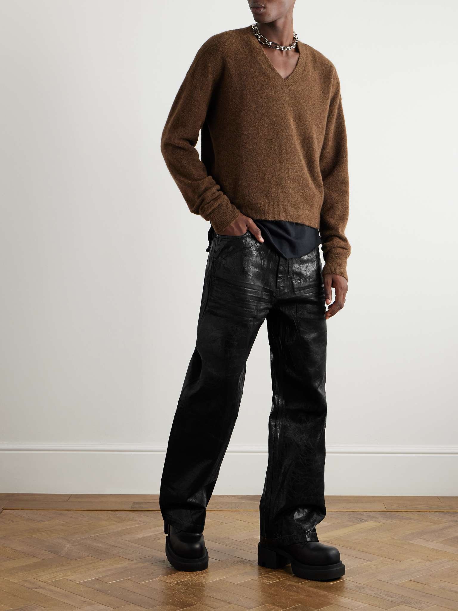 Rick Owens DRKSHDW Straight-Leg Painted Distressed Jeans