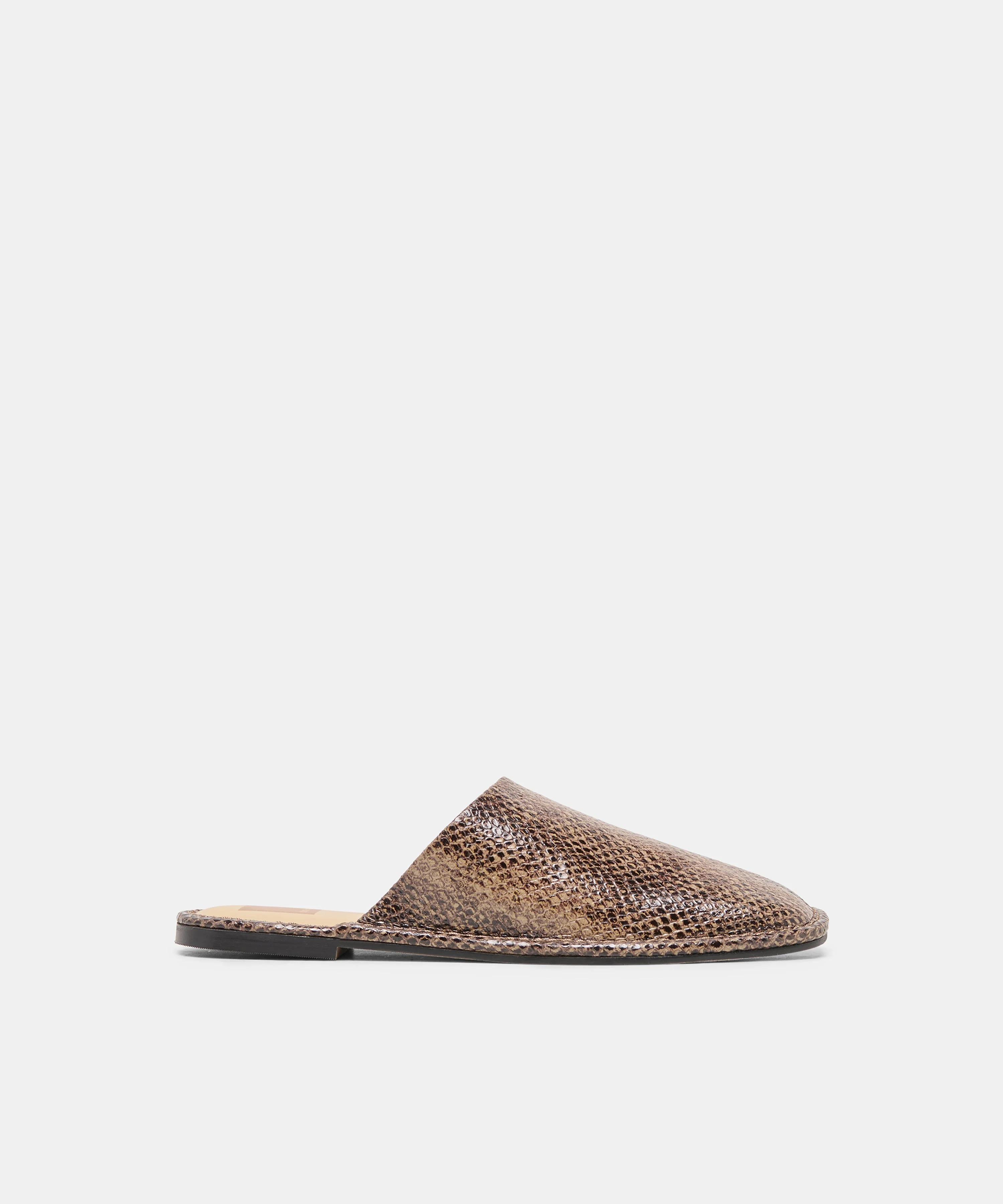 PHIRA FLATS SNAKE TAN EMBOSSED LEATHER - 1