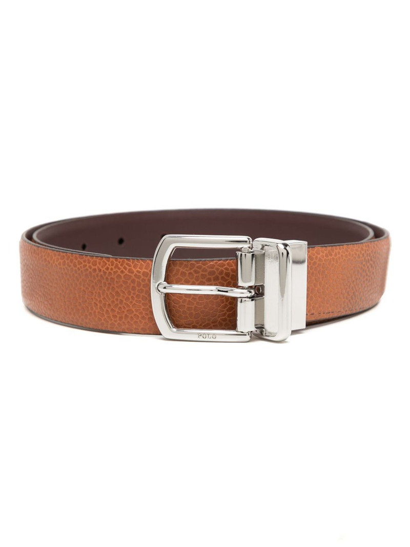 logo-engraved buckle reversible belt 1