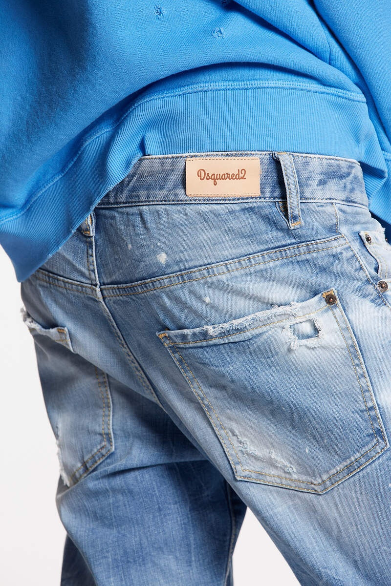 LIGHT RIPPED WASH SKATER JEANS 4