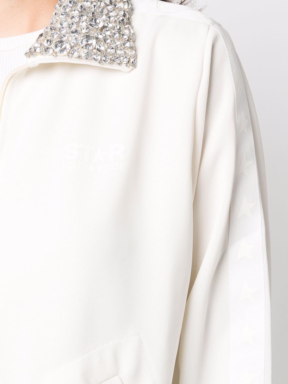 crystal-embellished zipped sweatshirt - 5
