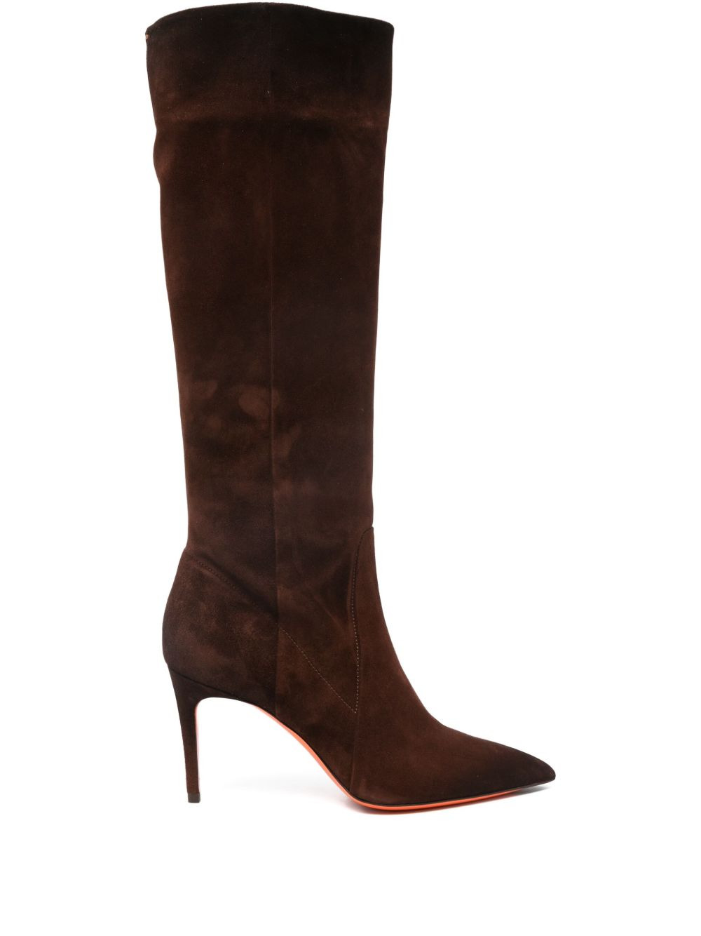90mm suede pointed-toe knee-high boots - 1