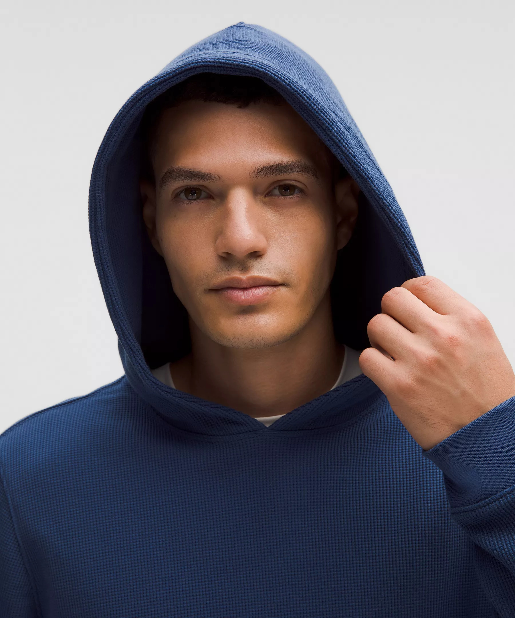 Cotton-Blend Waffle Knit Hoodie - 4