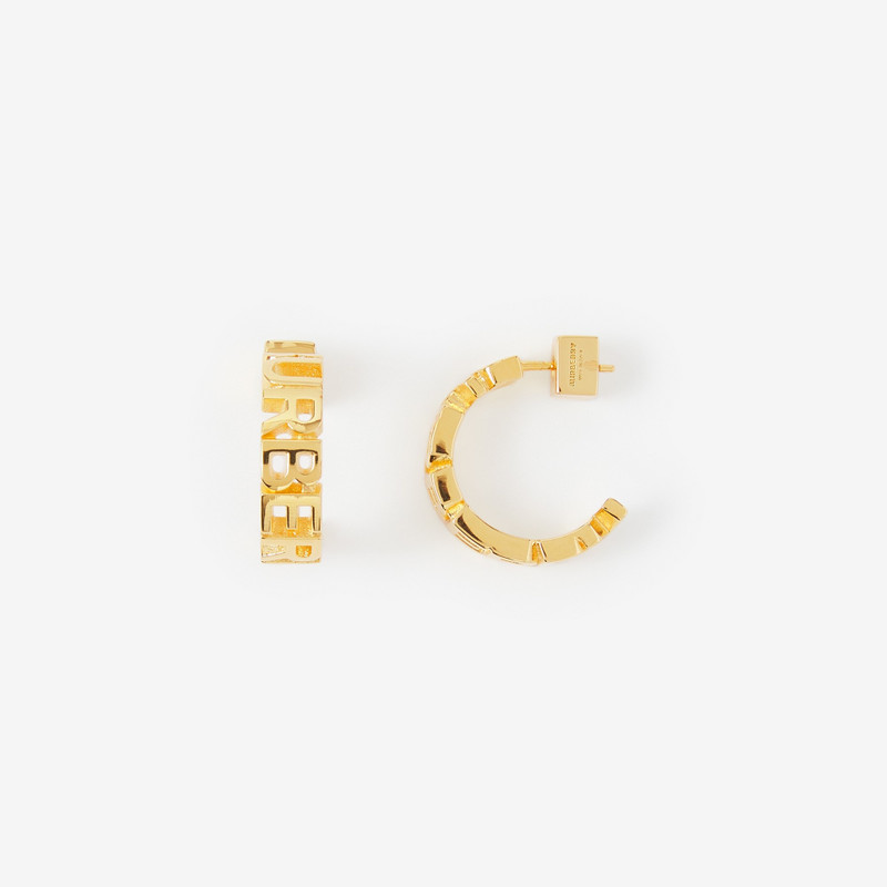 Gold-plated Logo Hoop Earrings 1