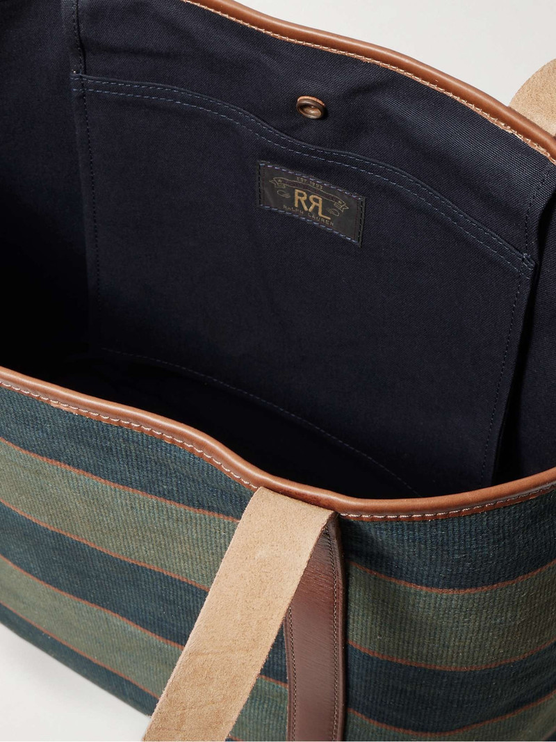 Ried Leather-Trimmed Striped Indigo-Dyed Denim Tote Bag 3