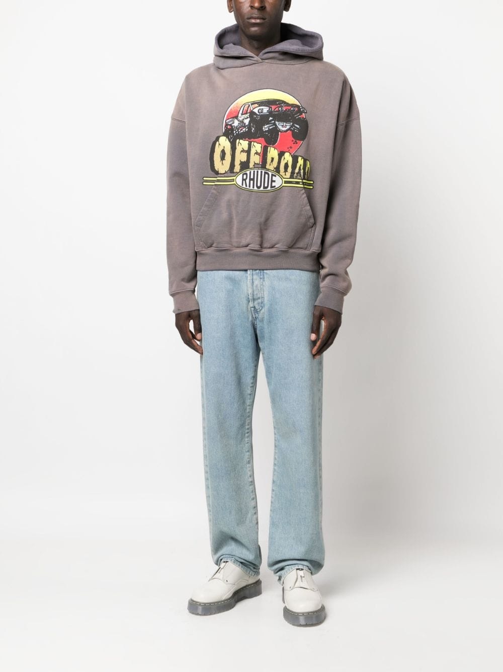 Off Road-print cotton hoodie - 2