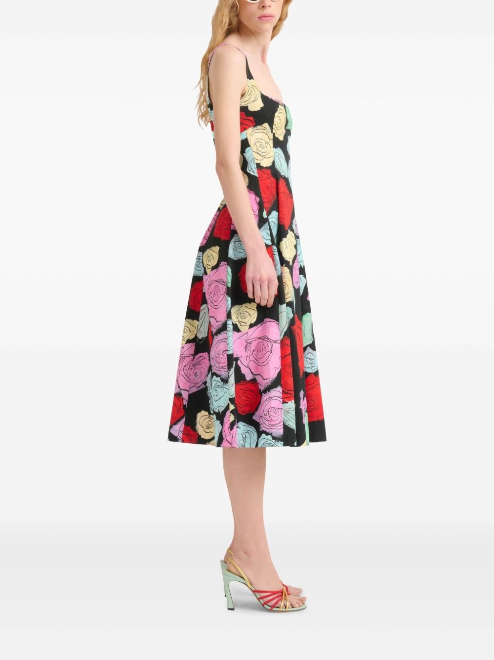 floral-print A-line dress - 3