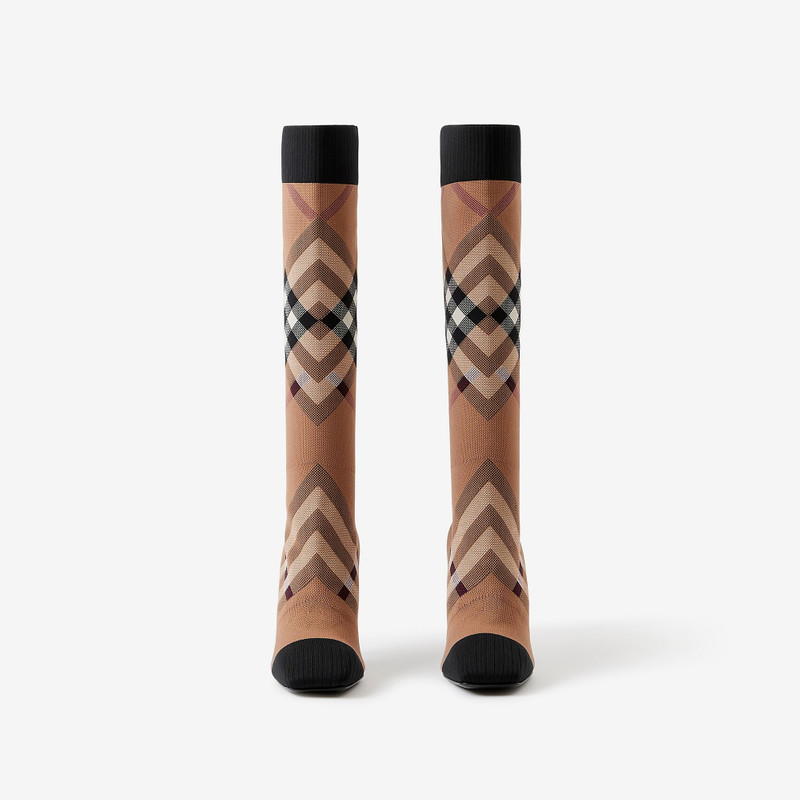 Burberry Knitted Check Sock Boots outlook
