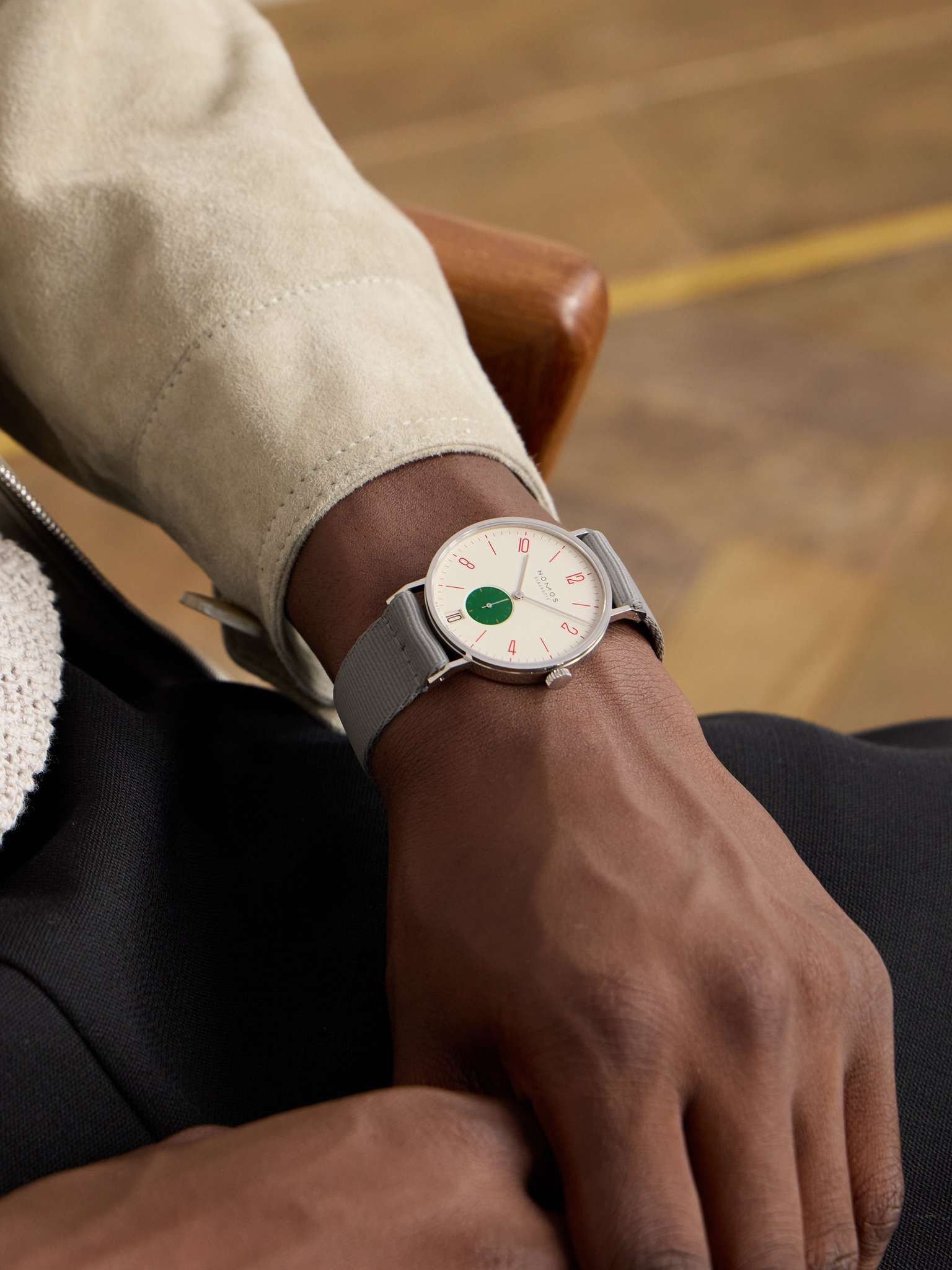 Tangente 38 Date Go Limited Edition Hand-Wound 37.5mm Stainless Steel and Webbing Watch, Ref.No. 179 - 2