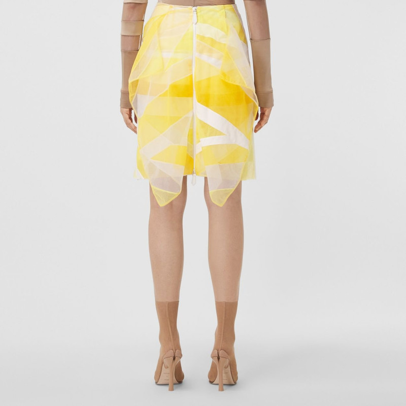 Flag Intarsia Tulle and Silk Skirt 3