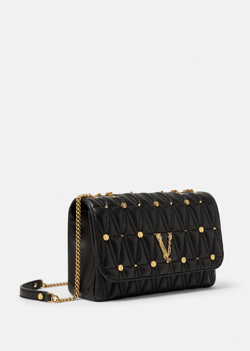 VERSACE Virtus Studded Quilted Shoulder Bag outlook