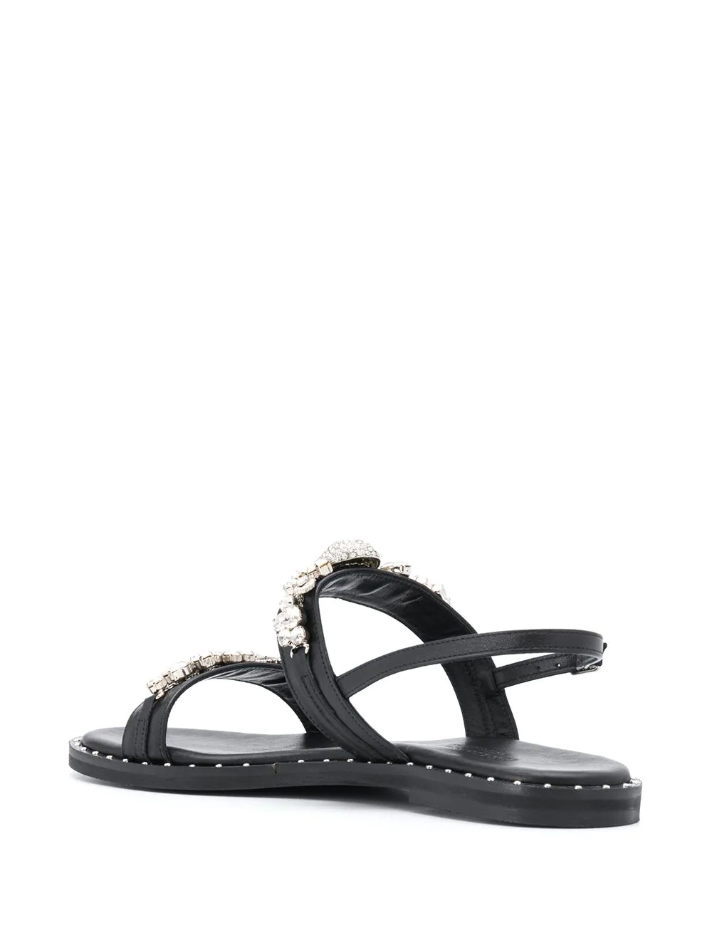 crystal embellished flat sandals - 3