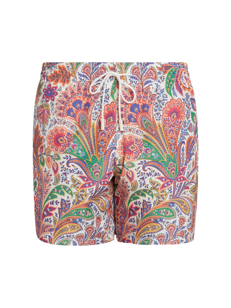 Men's Paisley Swim Trunks - Stampa Bianco 1