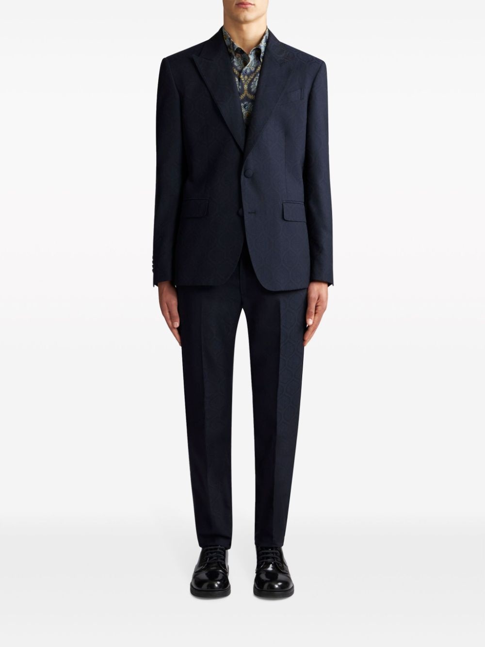 peak-lapel single-breasted blazer - 3