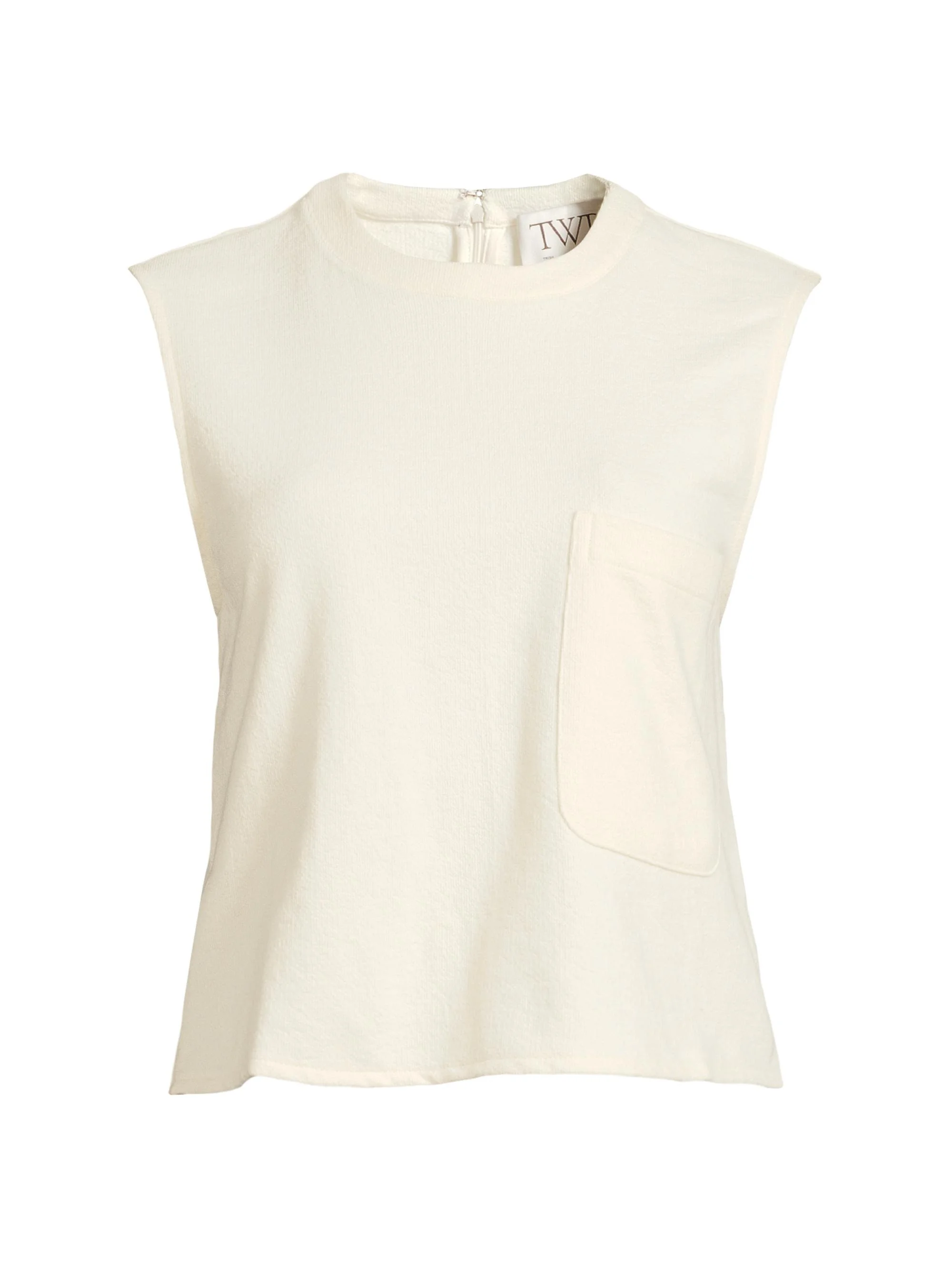 Women's Short Muscle Cotton-Blend Tank - Ivory - 1