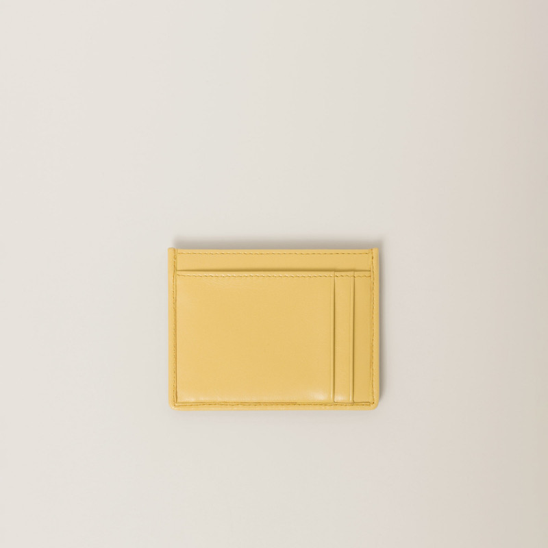 Miu Miu Matelassé nappa leather card holder outlook
