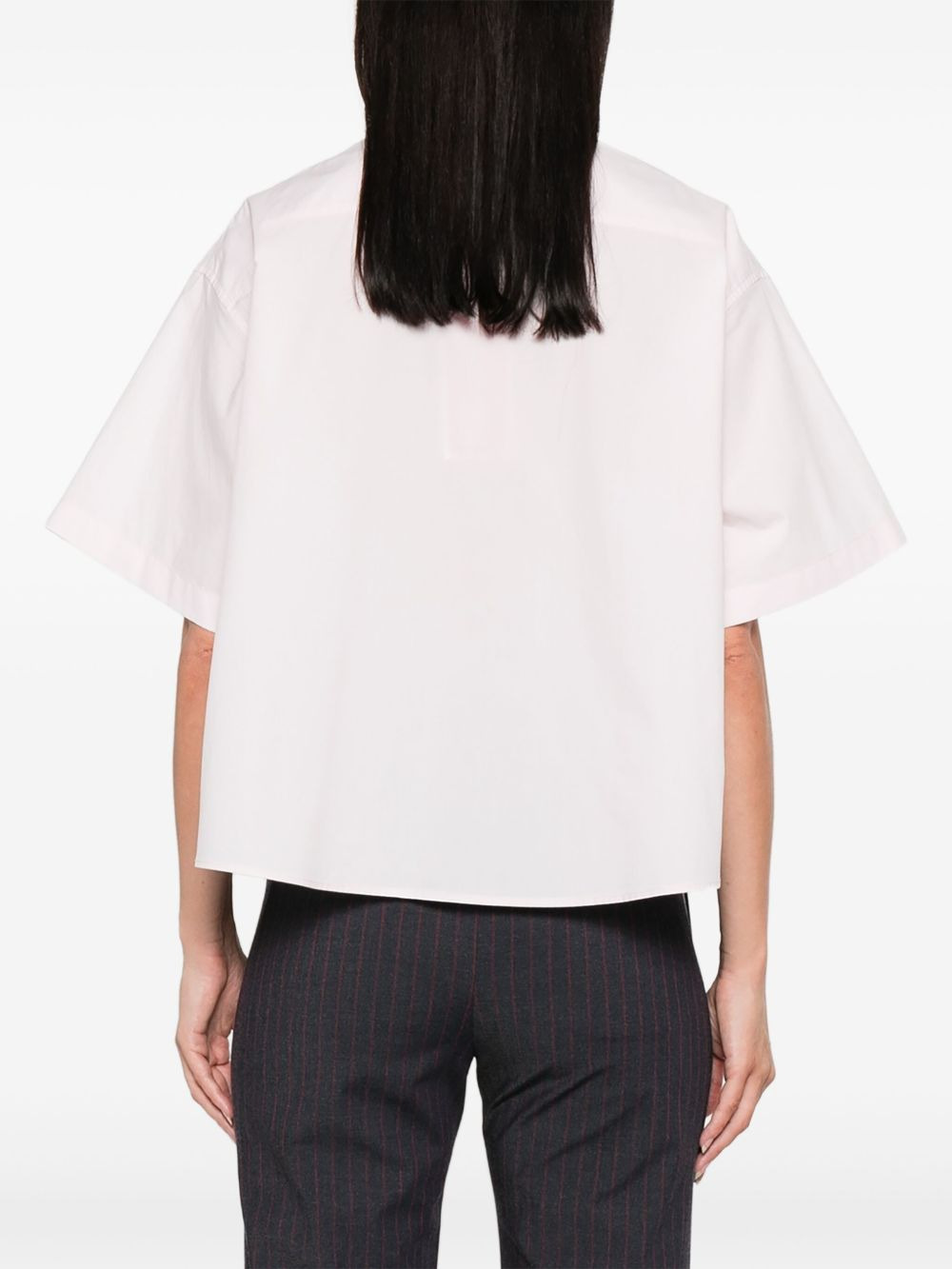logo-patch cotton shirt - 4