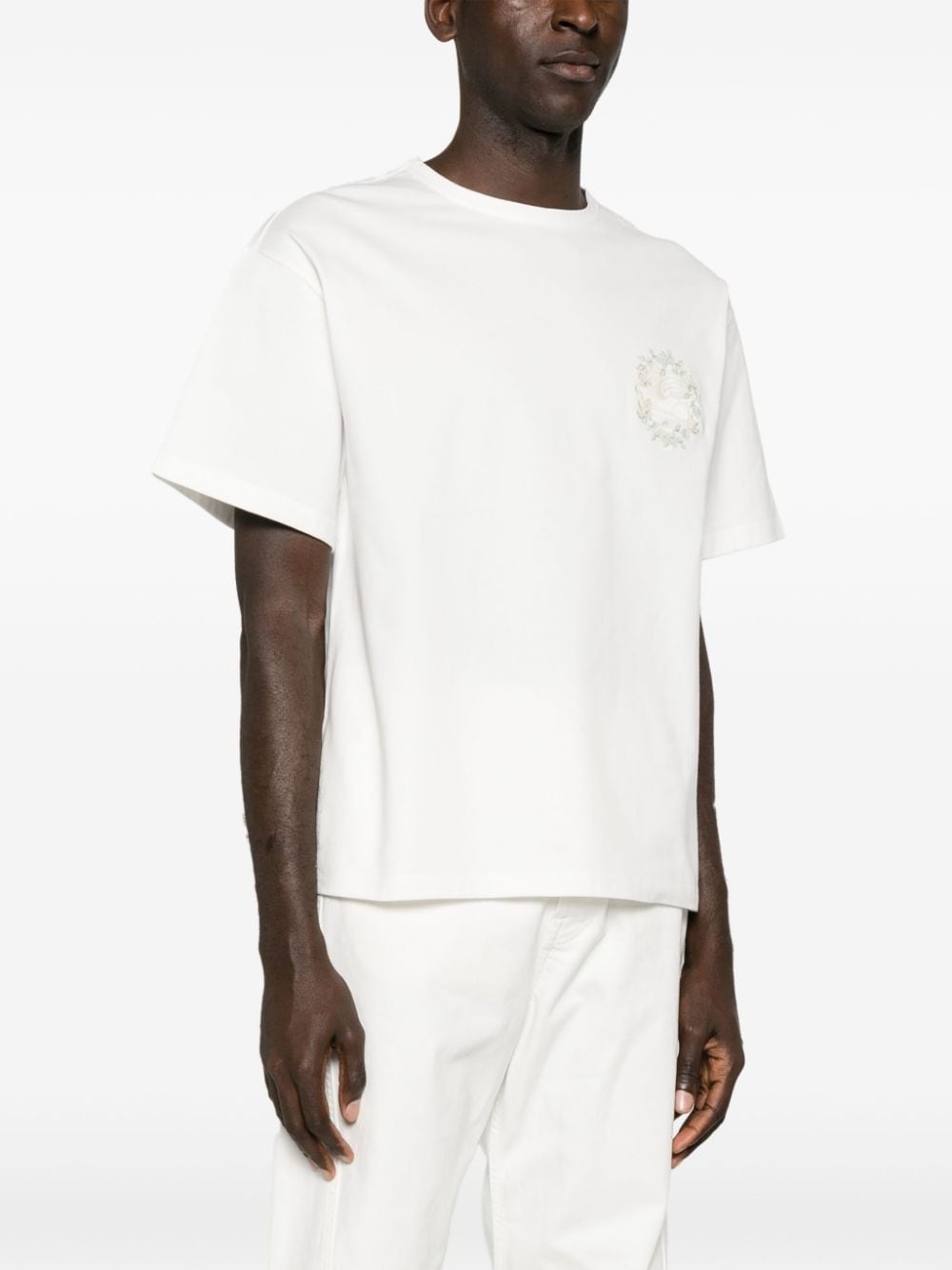 Pegaso-embroidered cotton T-shirt - 3