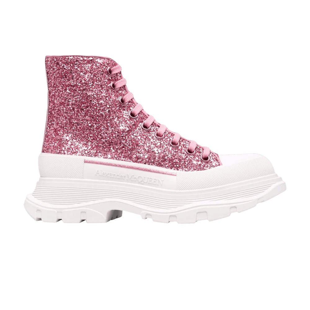 Alexander McQueen Wmns Tread Slick High 'Pink Glitter' - 1