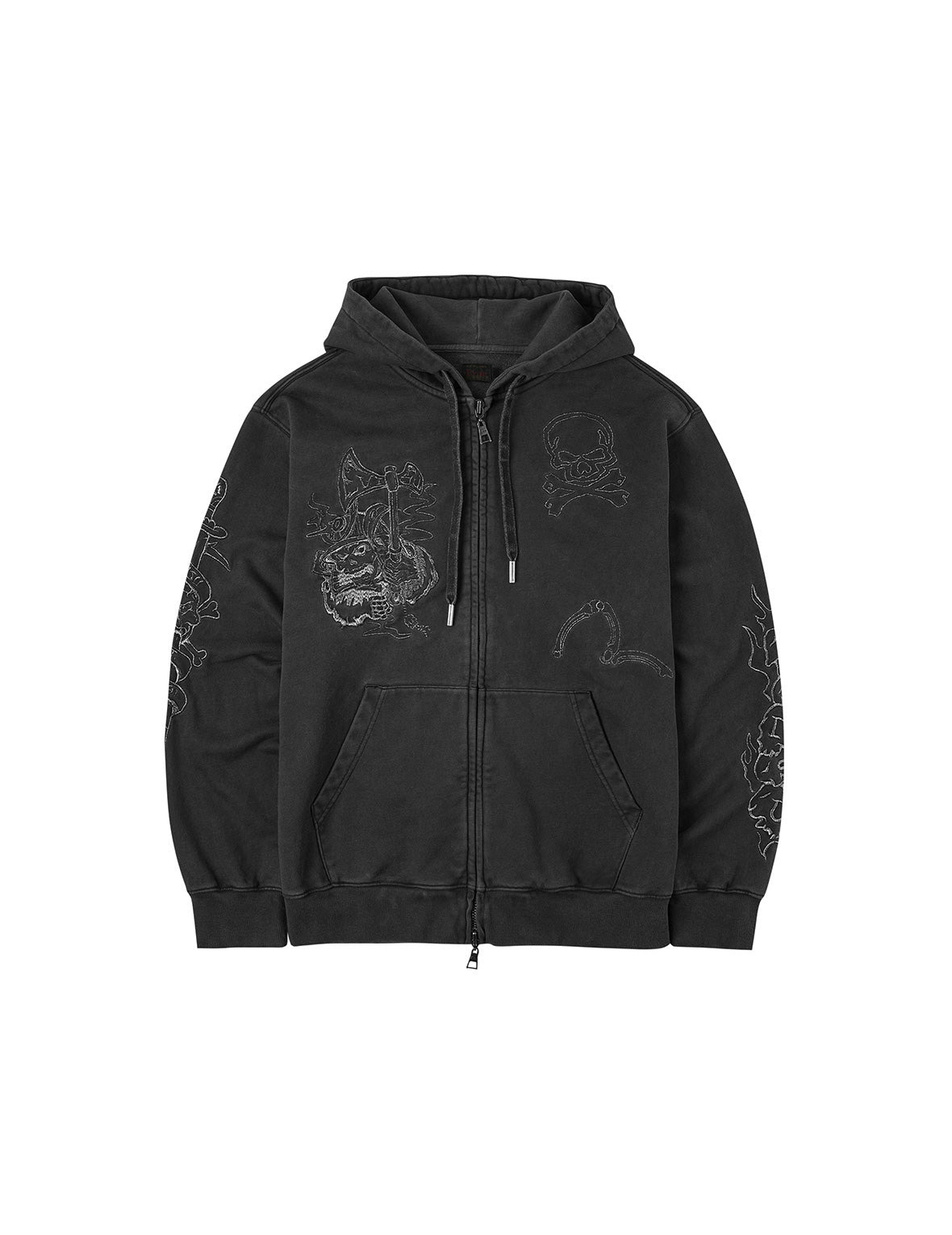 Tattoo Styles Embroidery Oversized Hoodie Jacket - 11