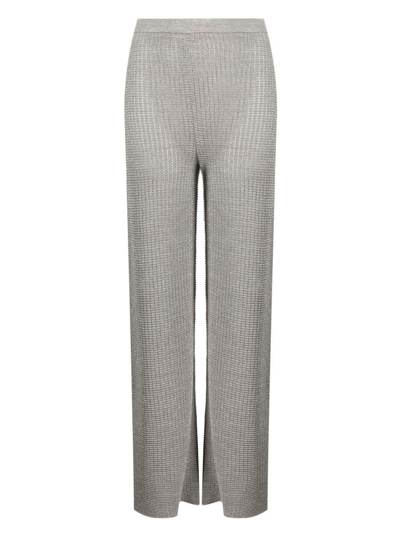 high-waisted pointelle-knit pants 1