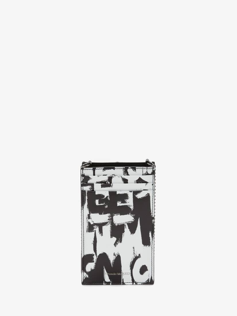 Mcqueen Graffiti Phone Case With Chain in Black/white - 3