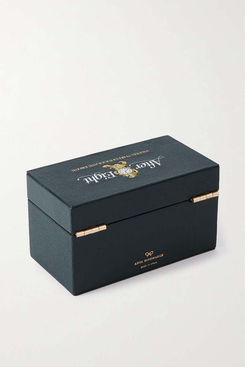 Anya Hindmarch + After Eight printed textured-leather jewelry box outlook