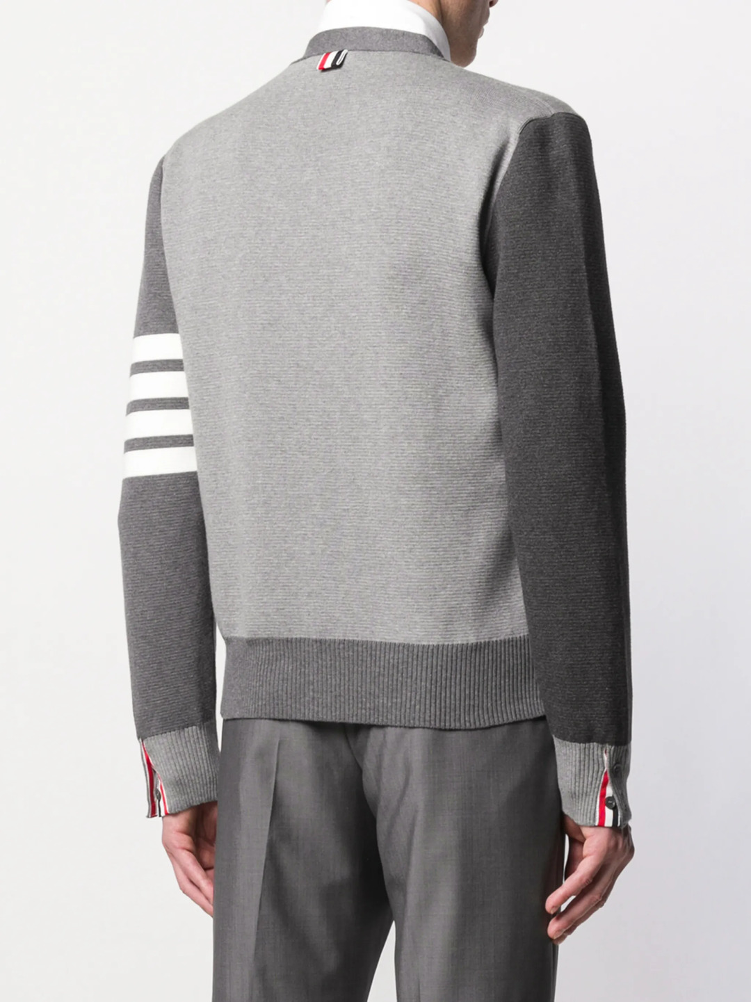 Funmix Cotton Crepe Milano Stitch 4-Bar Cardigan Men - 4