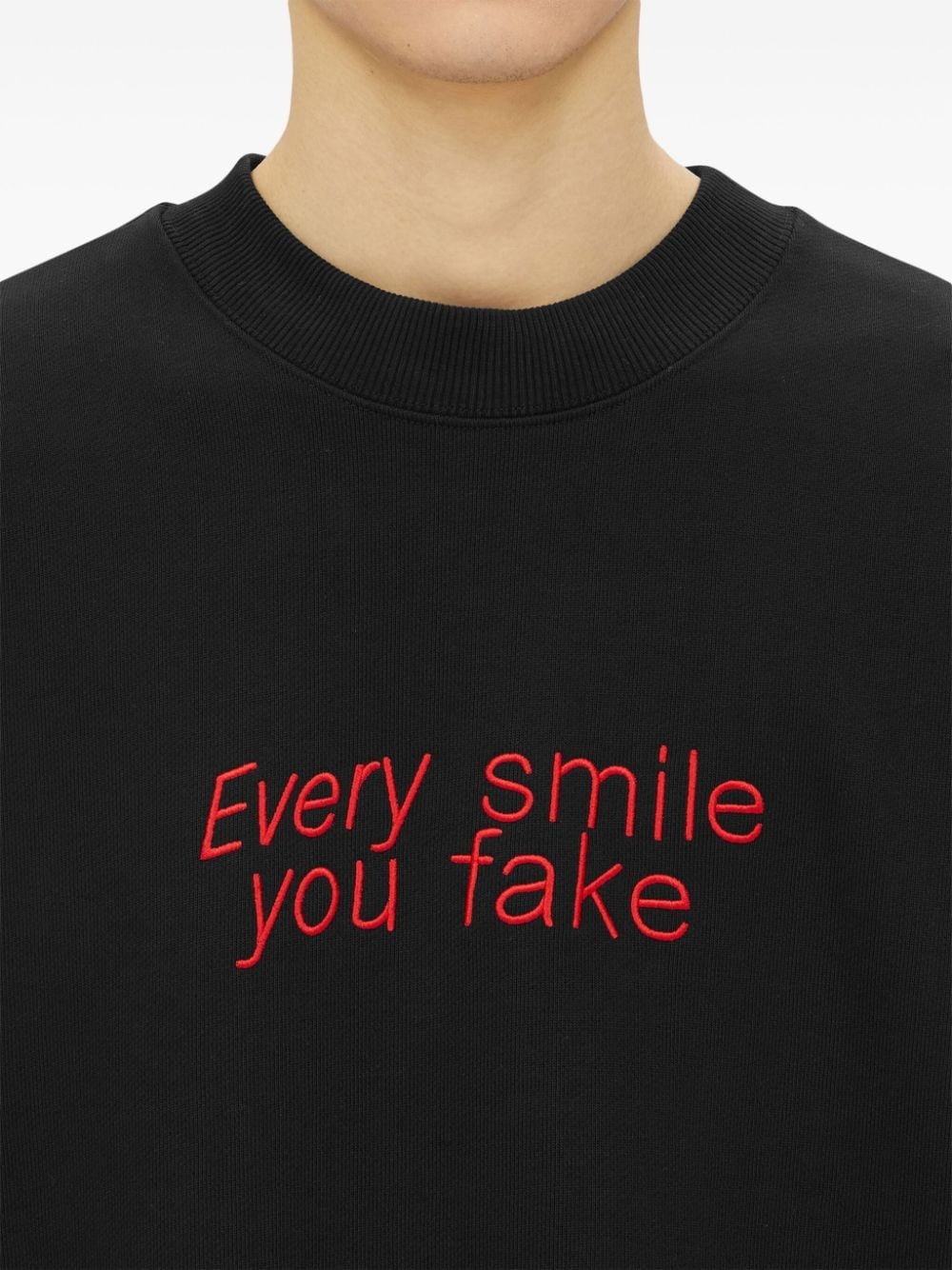 slogan-embroidered sweatshirt - 5